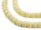 The Bead Chest Pastel Yellow Opaque Recycled Glass Beads 9mm Ghana African Sea Glass Round Large Hole 27 Inch Strand Handmade Fair Trade